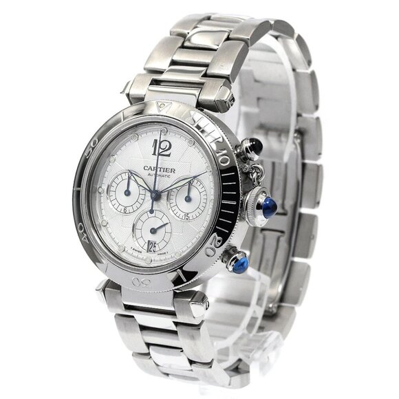 CARTIER Pasha 38mm W31030H3 Chronograph Silver Dial Automatic Men's Watch_879108 - Picture 1 of 7